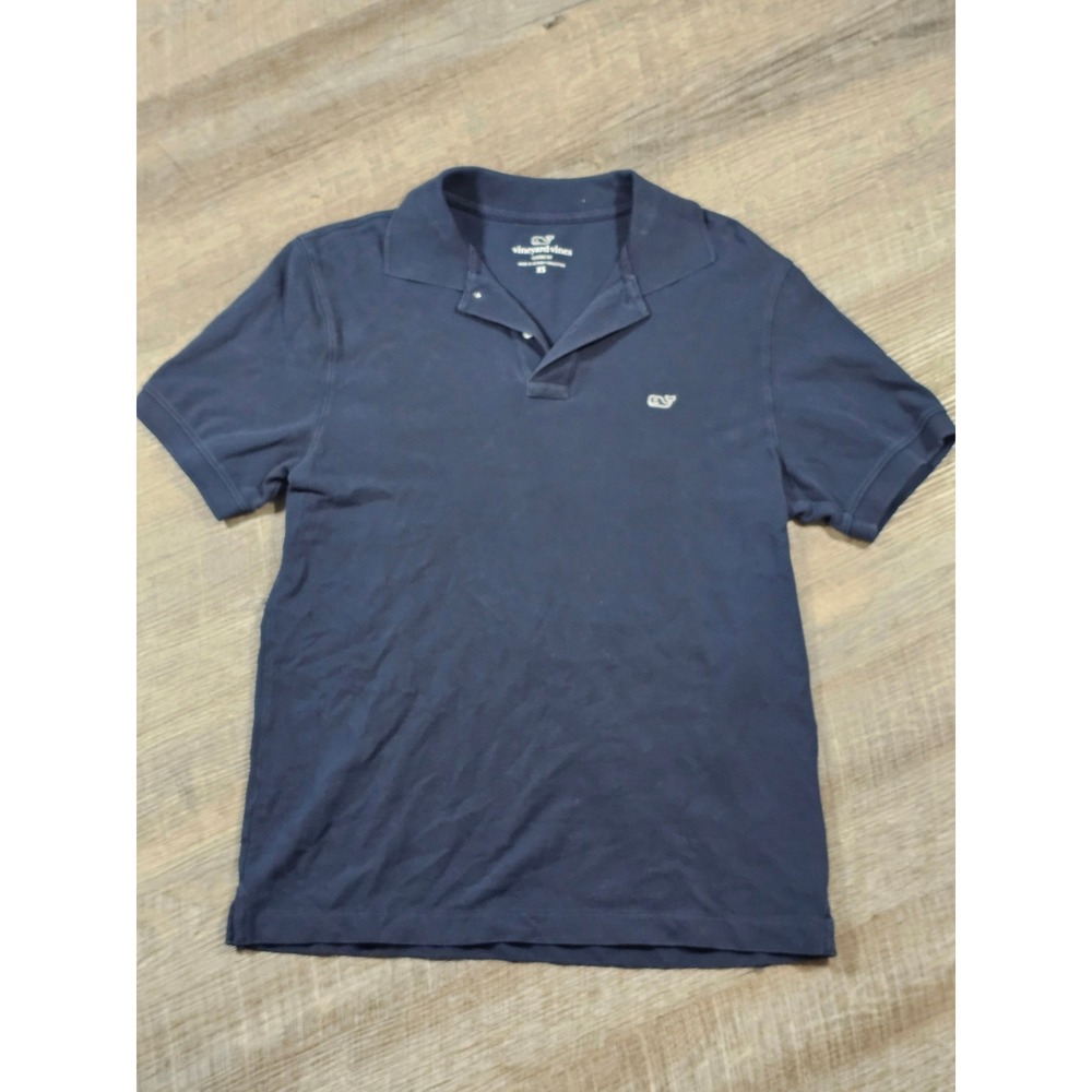 Vineyard Vines Mens‎ XS Navy Blue Classic Fit Cotton Pique Short Sleeve Polo